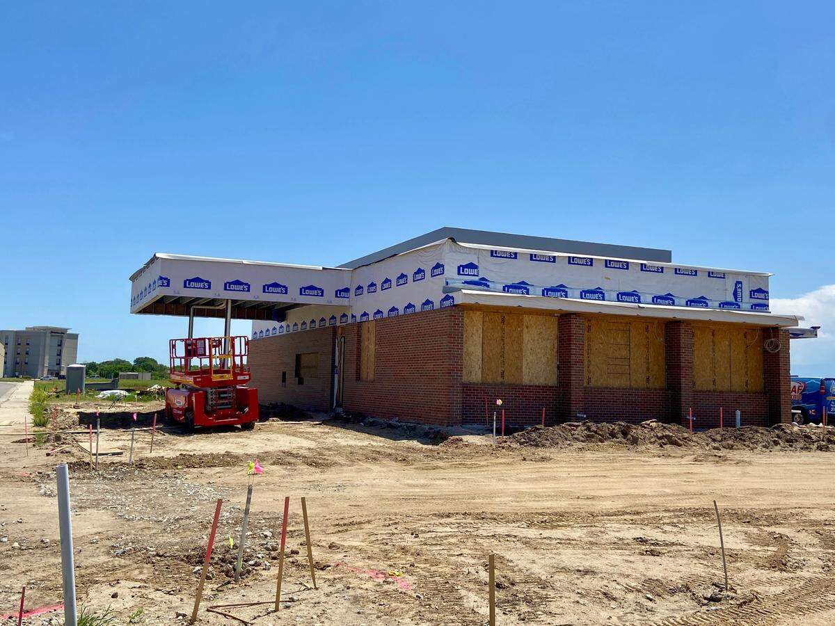 This under-construction building at 2880 N. Maize Road, just north of Dutch Bros, will be a Legacy Branch bank, not a restaurant.
