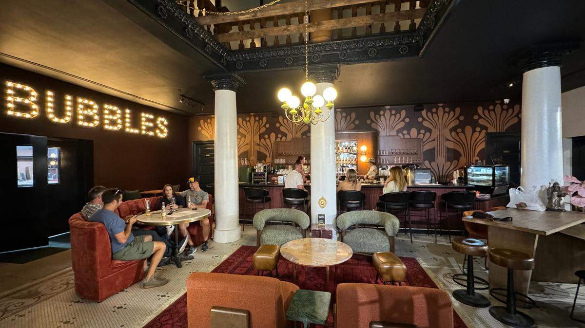 Bubbles, the new champagne bar inside of Janelle King’s The Workroom at Eaton Place, also serves brunch and snack food.