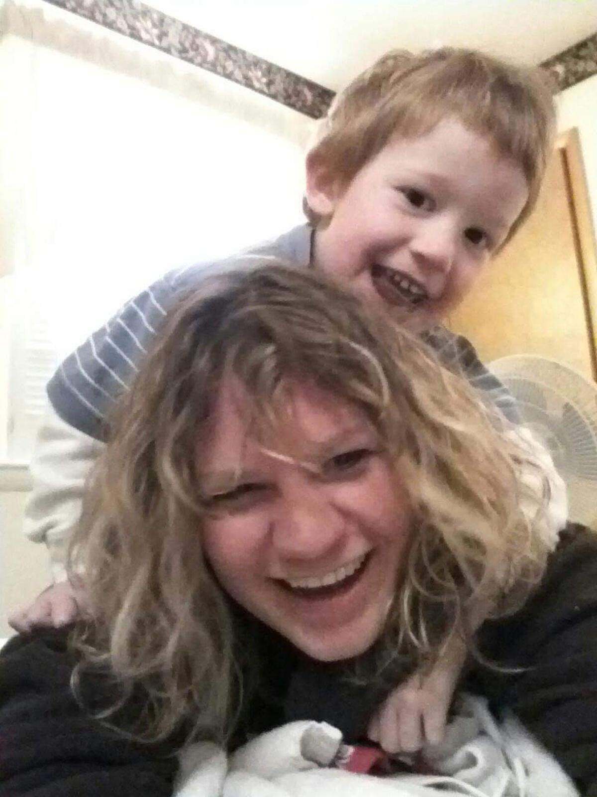 Piper Leigh and her son, Jack Bowling, when he was younger.