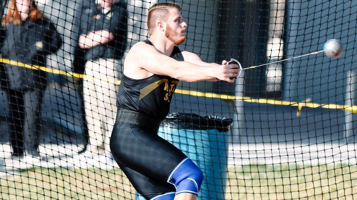 Wichita State senior Michael Bryan is one of the nation’s best in the men’s hammer throw. He will look to capture his first conference title at the AAC Track and Field Outdoor Championships at Cessna Stadium this weekend.