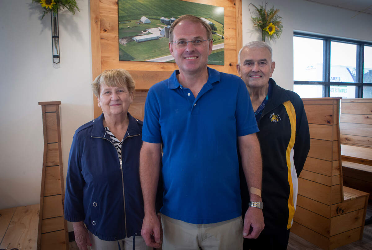 Troy Hertel, middle, along with his parents Carol and Ken Hertel, have been operating Barn’rds for 37 years.