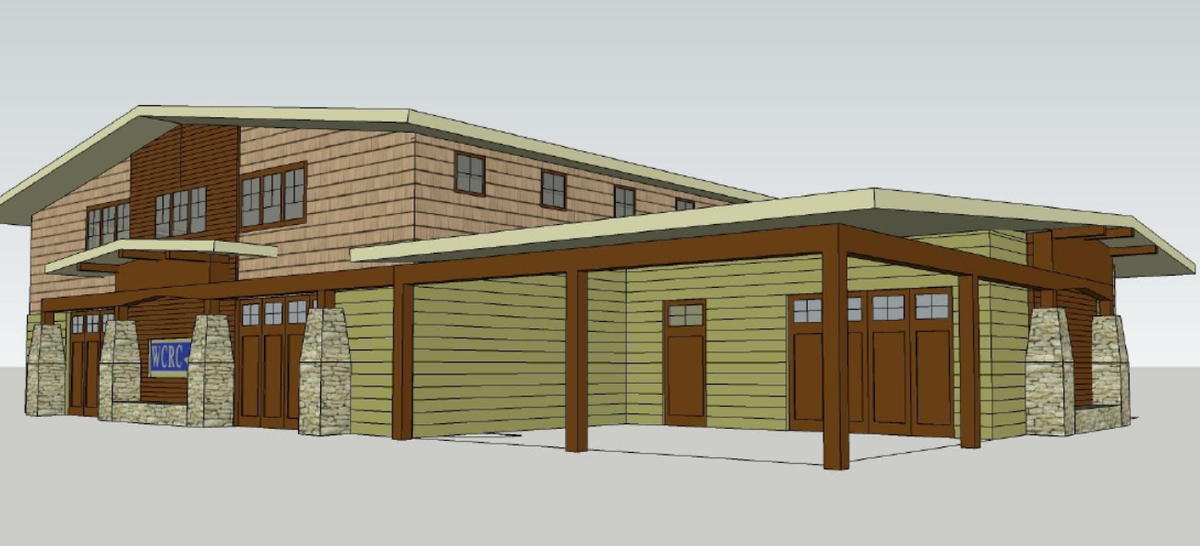 A concept illustration of the proposed Wichita Community Rowing Center.