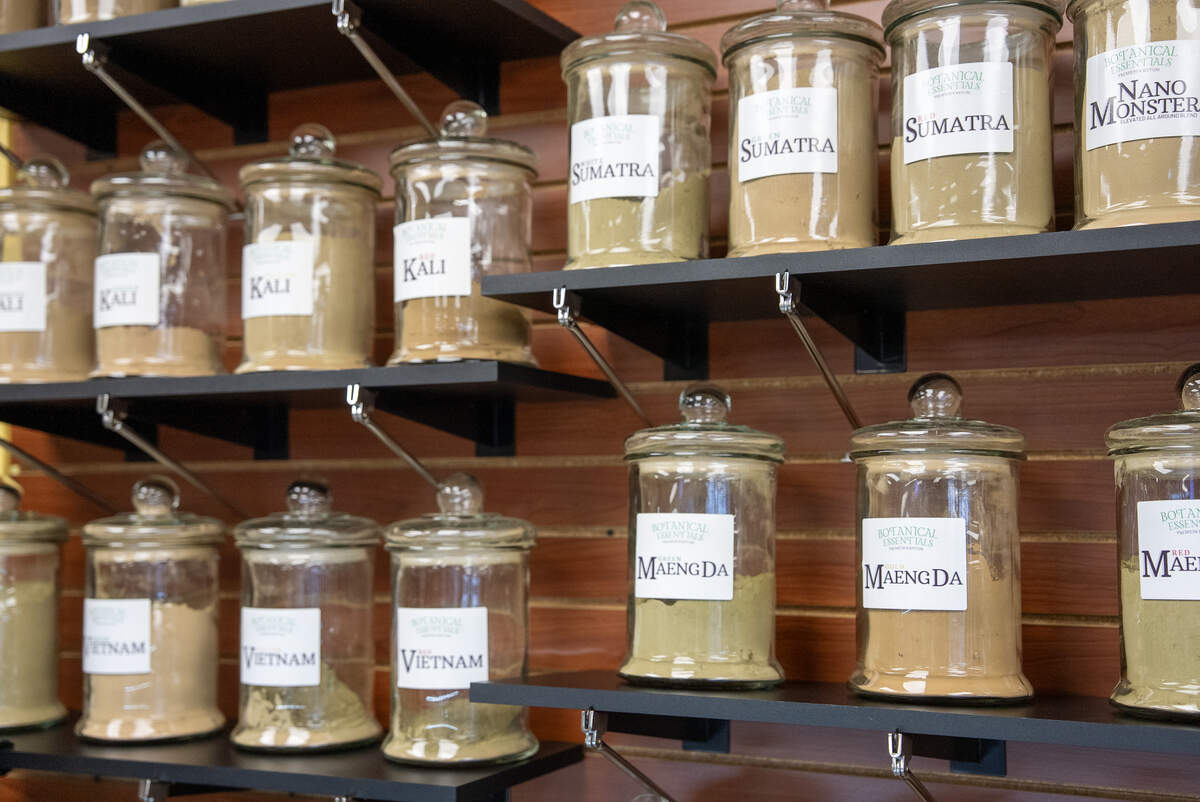 Kratom in powder form on display at Kratom City at 2407 S. Seneca St.