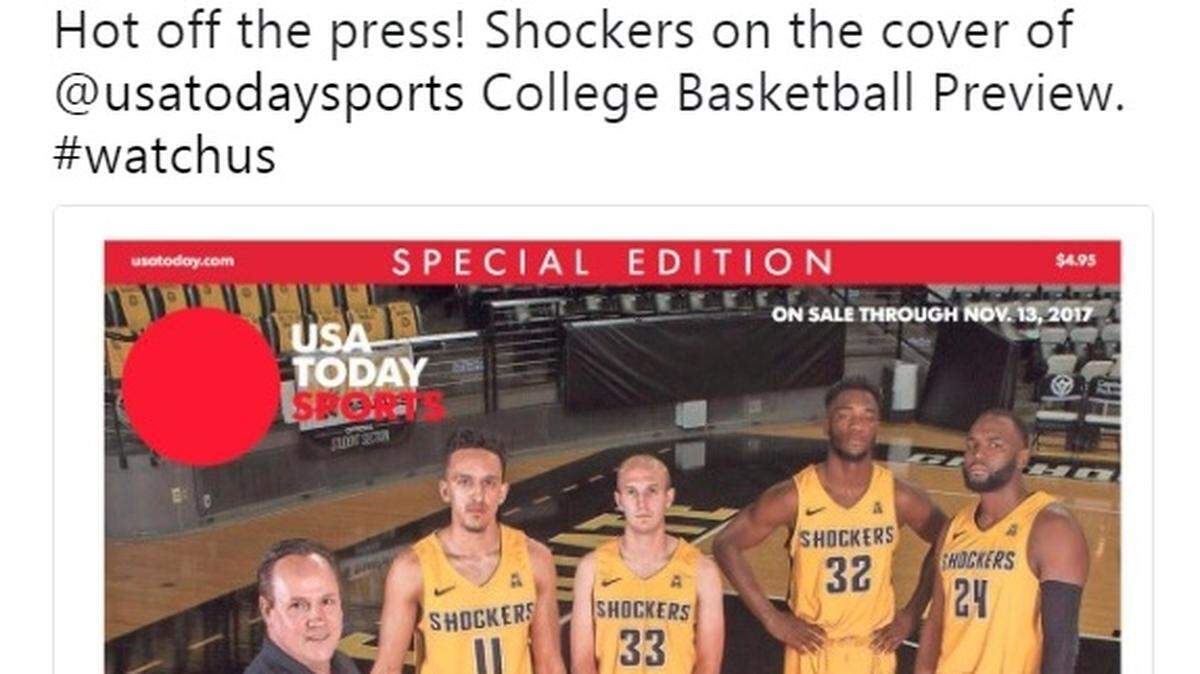 Wichita State's men's basketball program posted on Twitter about the cover.