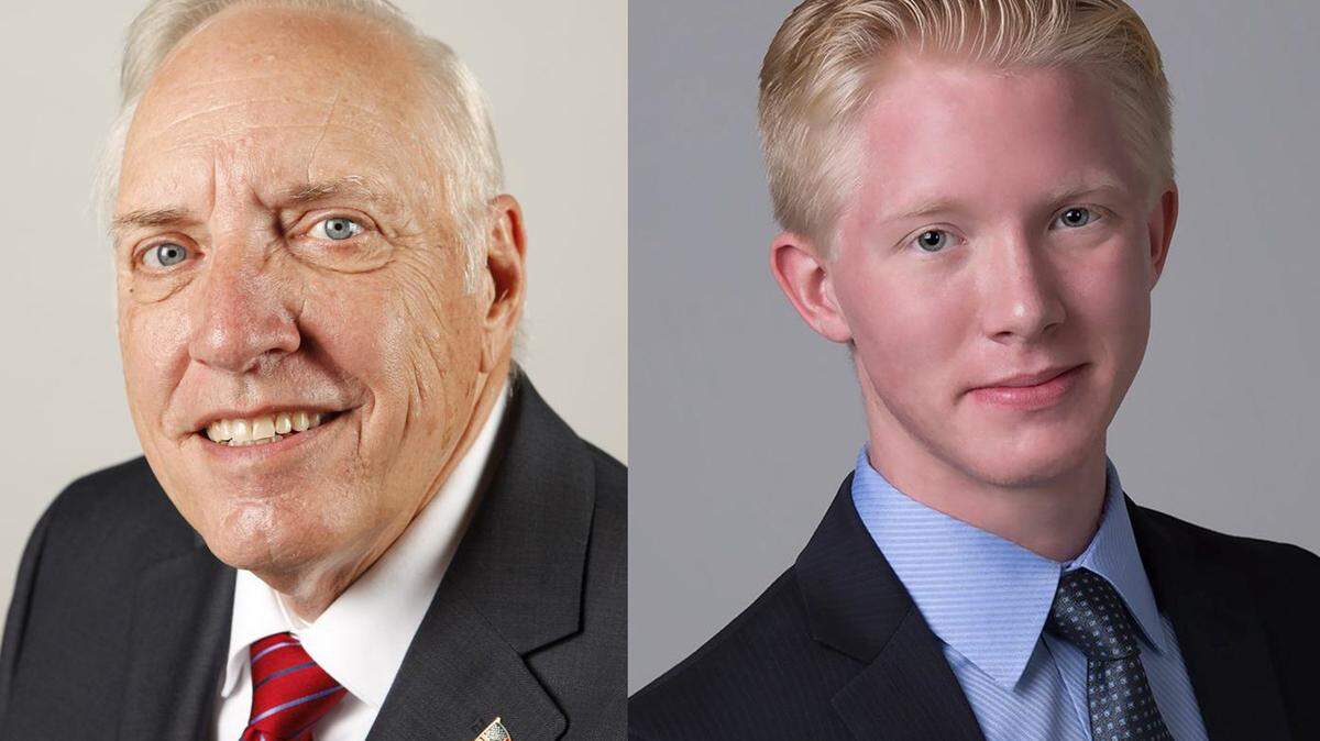 In the Republican primary for District 3, Hunter Larkin, right, is challenging incumbent David Dennis, who was elected in 2016.