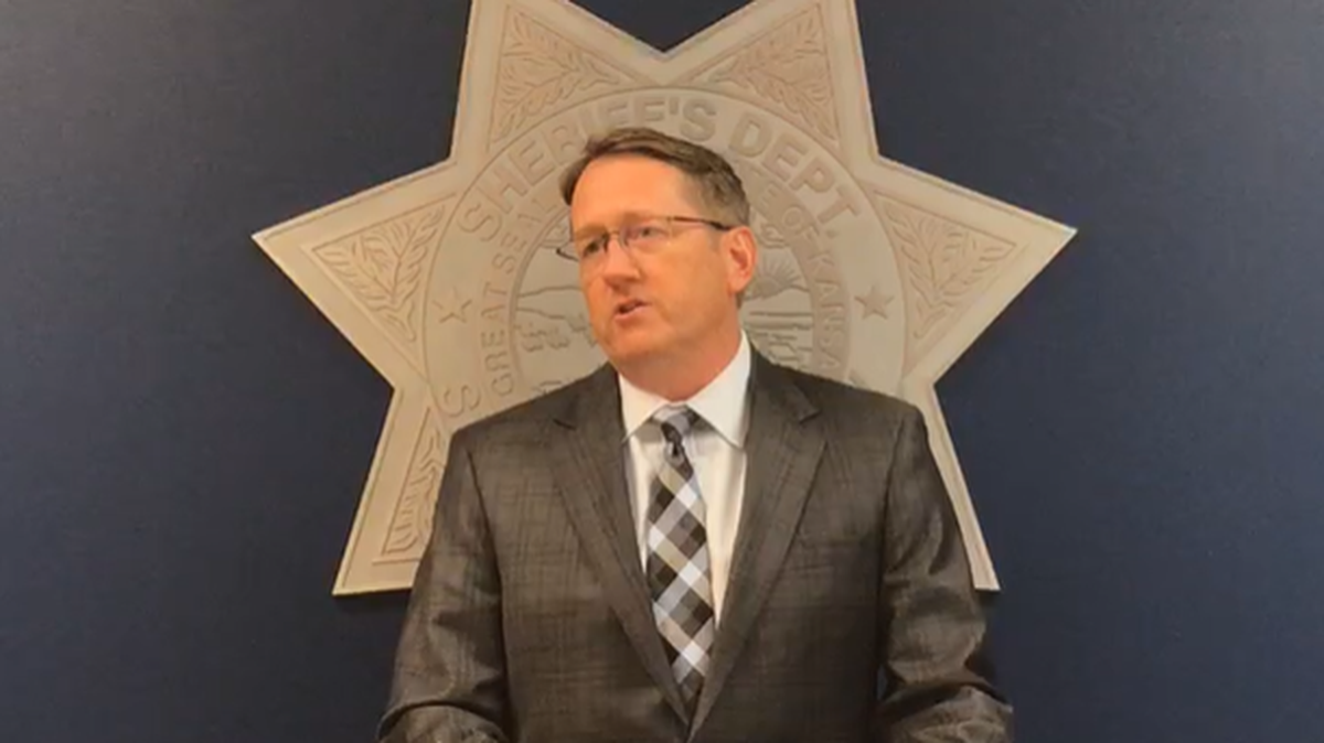 Col. Brian White with the Sedgwick County Sheriff’s Office discusses a teen’s death in this screenshot from Facebook video on Monday, Sept. 27, 2021.