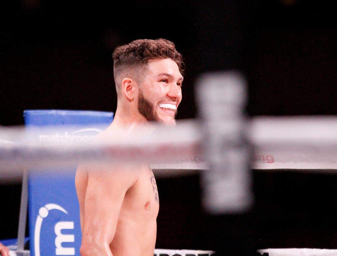 Wichita native Nico Hernandez prepares for his fight against Josue Morales on Saturday night at the Kansas Star Arena. (Nov. 17, 2018)