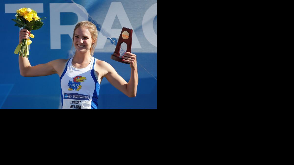 Kansas' Lindsay Vollmer won the women's heptathlon at the 2013 NCAA championships in Eugene, Ore, helping the Jayhawks to the team title. 

