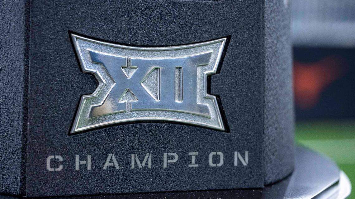A view of the Big 12 Championship trophy during the Big 12 Media Day at AT&T Stadium.