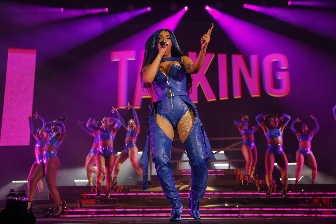 Rapper Cardi B performed for a crowd of 9,500 at Intrust Bank Arena on Wednesday.