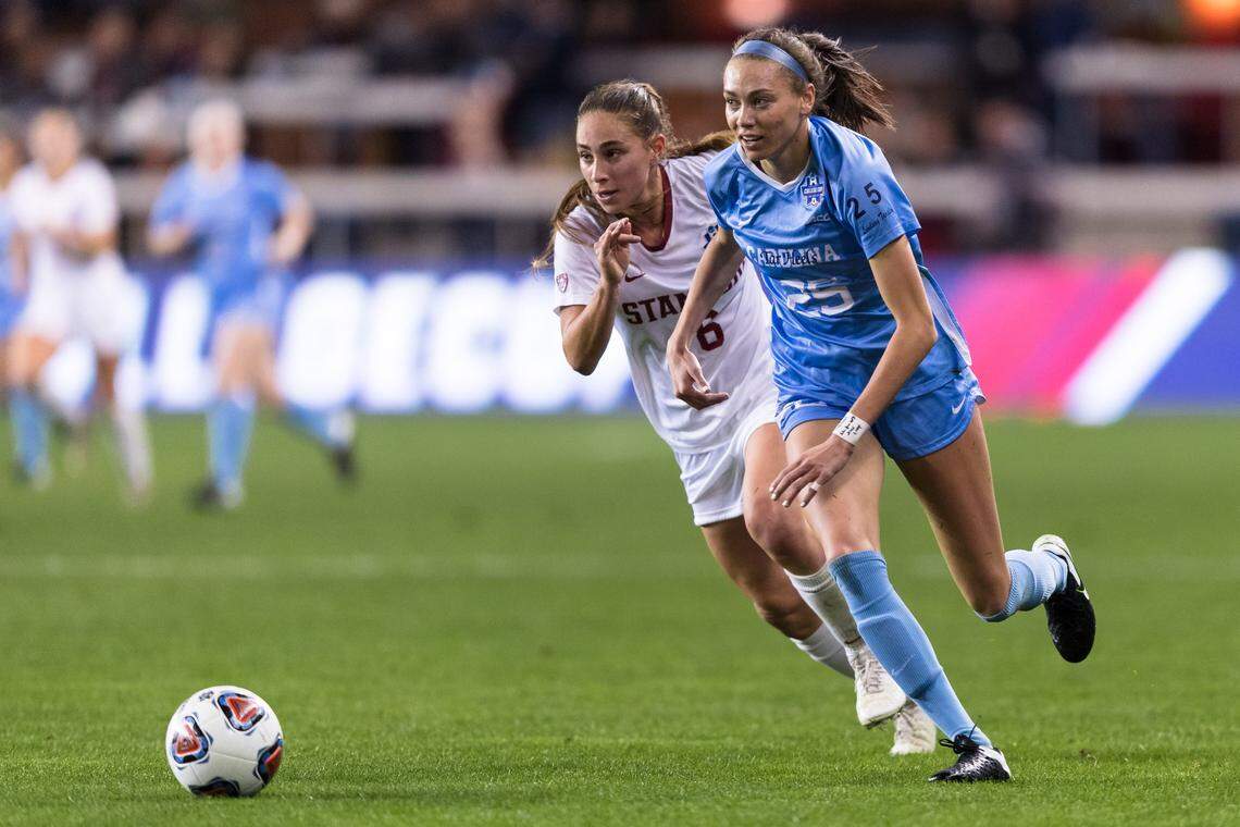 Wichita native Maycee Bell (25) enjoyed a standout collegiate career at North Carolina.