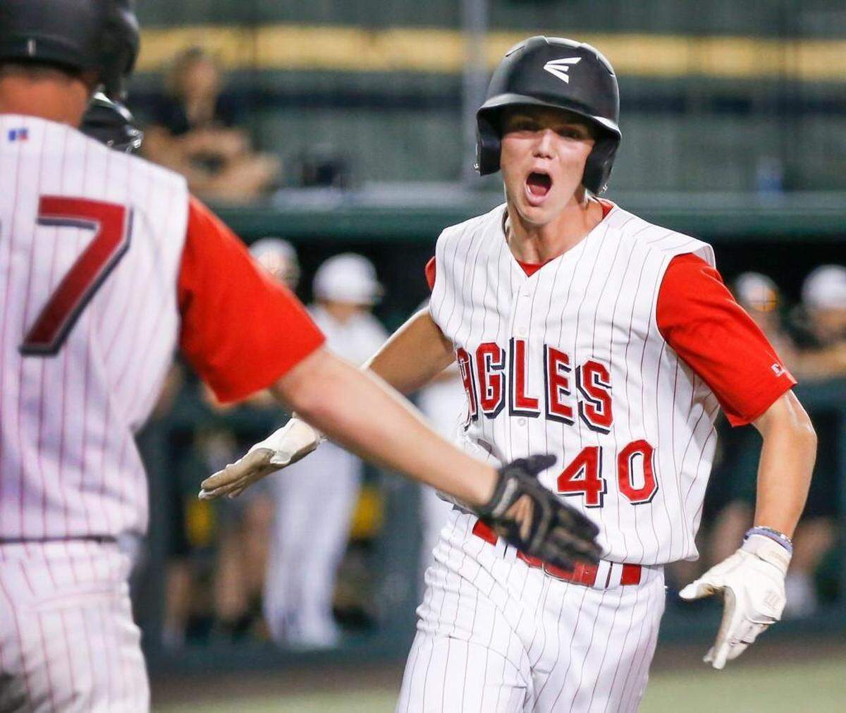 Jacob Taylor (40) is one of 14 seniors on a Maize roster that begins play in the Class 5A baseball tournament on Thursday at Eck Stadium.