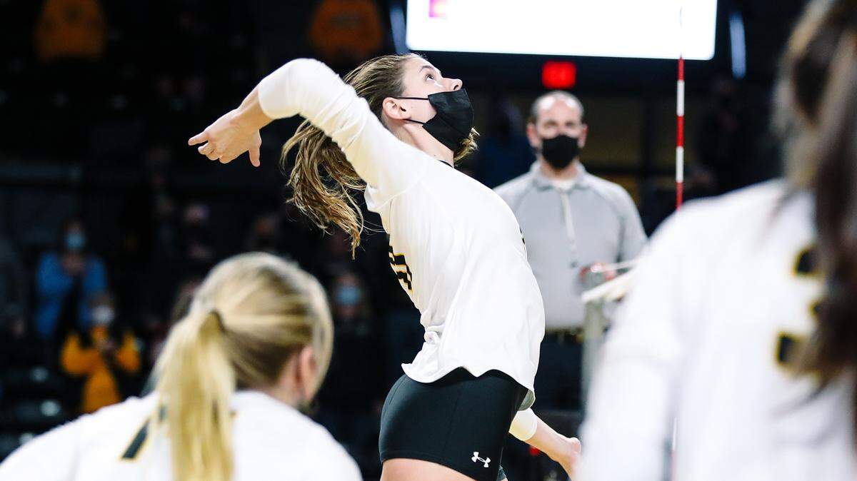 Freshman middle blocker Natalie Foster has been a key contributor for the Wichita State volleyball team this season.