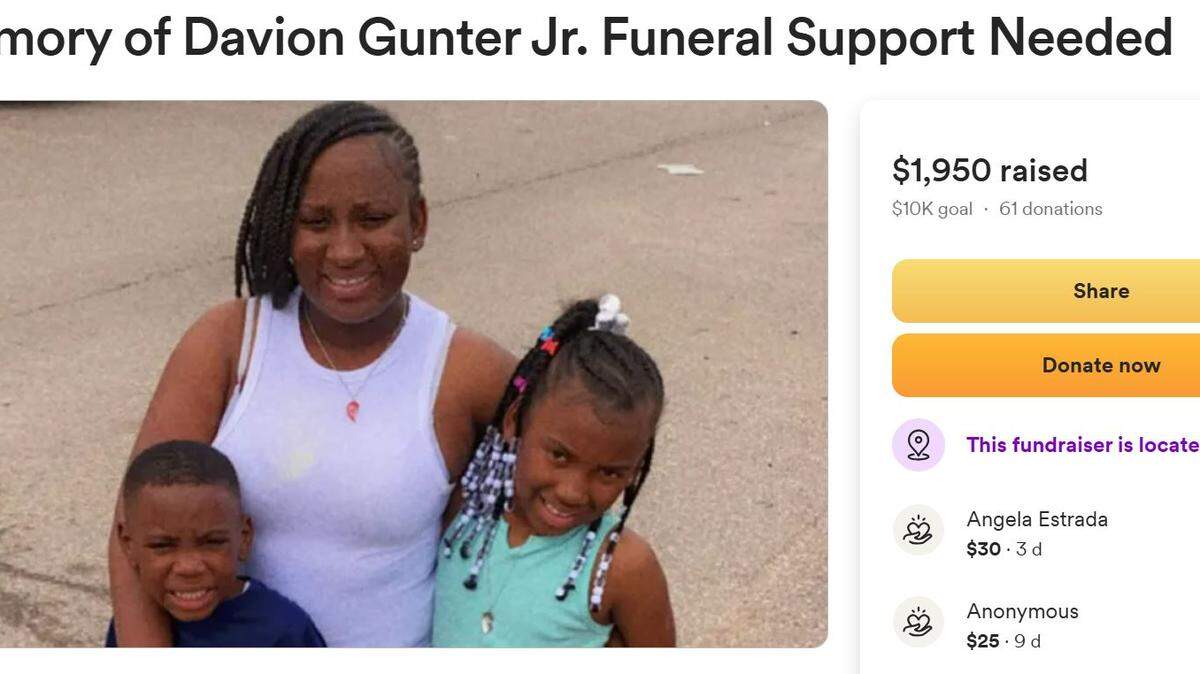 A GoFundMe was set up to help with funeral costs for 7-year-old Davion Gunter Jr., who was fatally shot on March 16 at a southeast Wichita apartment.