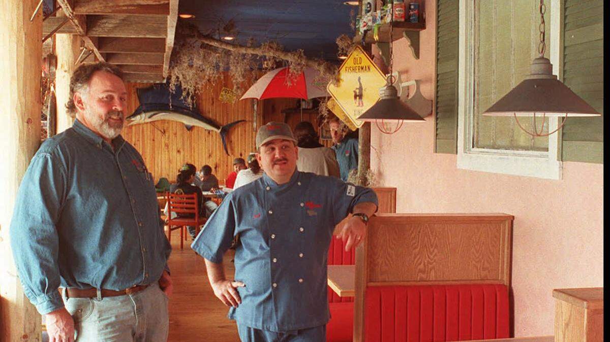 Richard Waite (left) and Rick Jeffrey are pictured just before they opened their first Red Bean’s Bayou Grill in 1998.