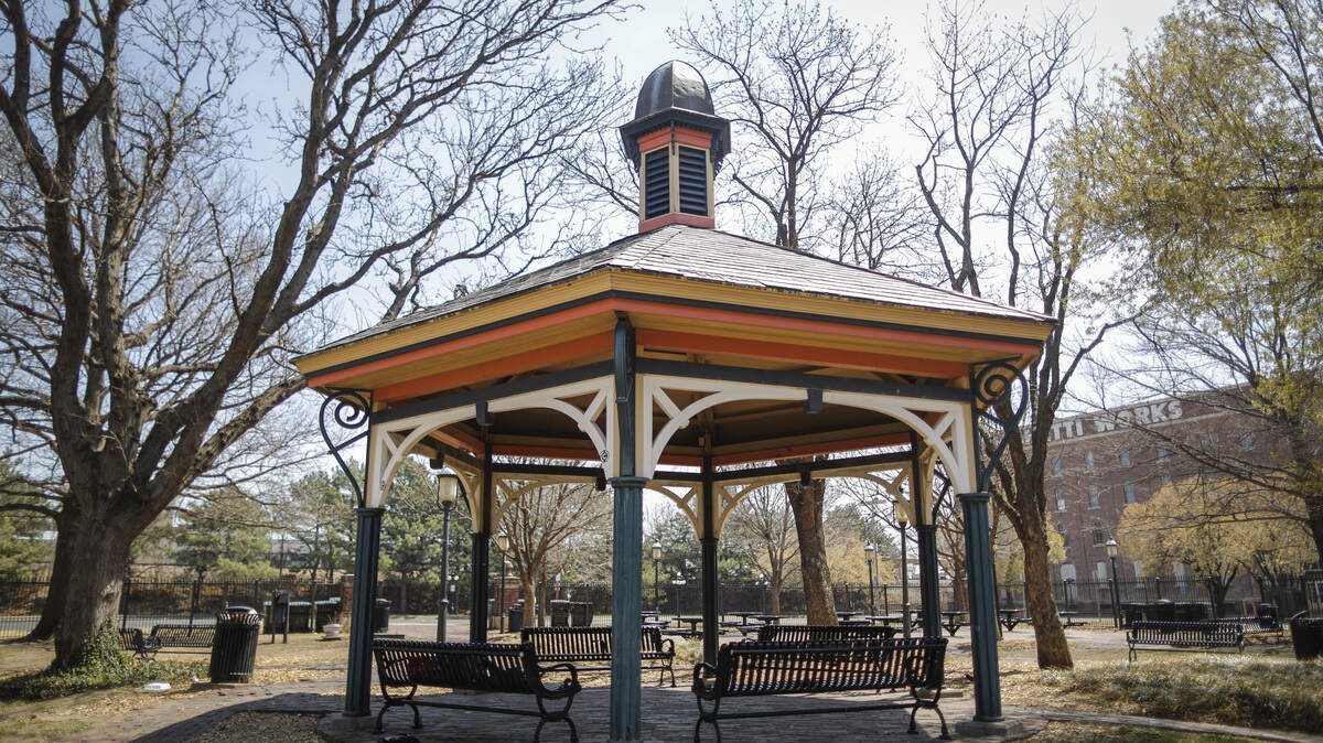 This gazebo at Naftzger Park will be relocated to OJ Watson park when development of the area begins. 