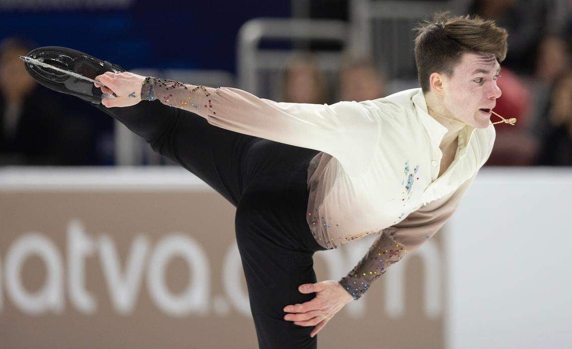 Maxim Naumov competes in the U.S. Figure Skating Championships in Wichita last weekend.