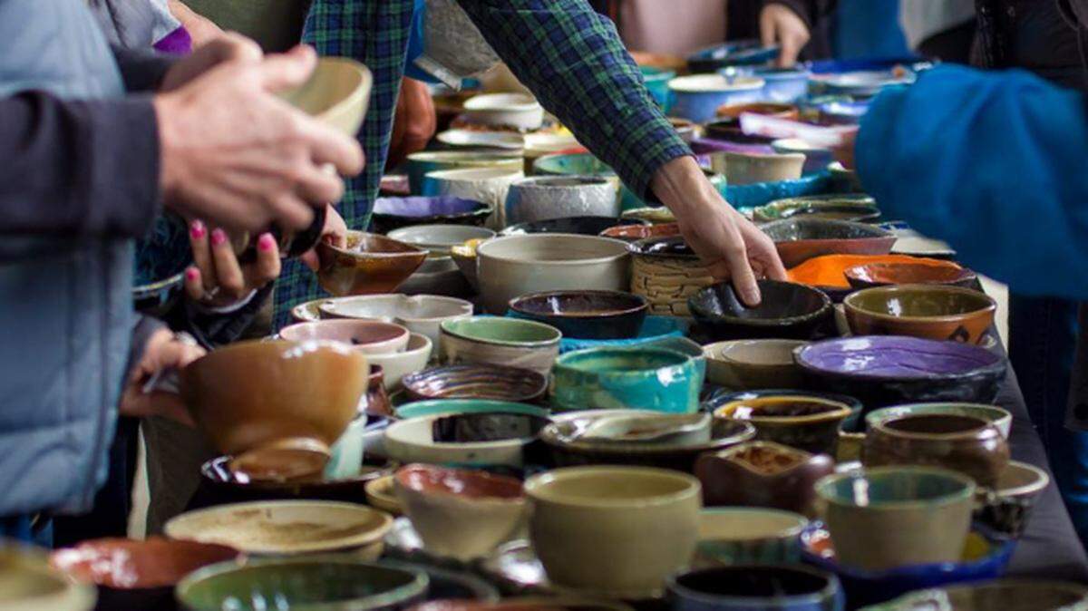 People who go to the Empty Bowls event on Saturday not only will get to fill a hand-made ceramic bowls with chili, but they also will get to keep the bowl.
