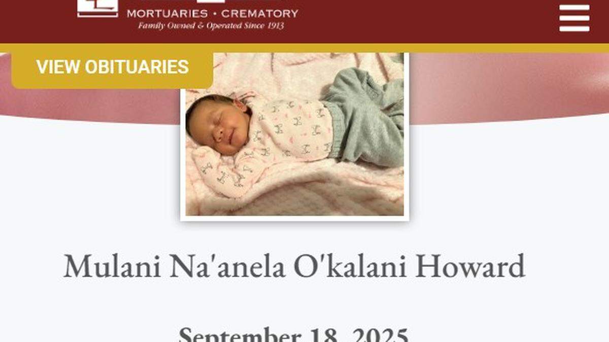 Mulani Howard died on Sept. 18, 2025. Her father, 19-year-old Zachariah Howard, has been charged with murder in her death.