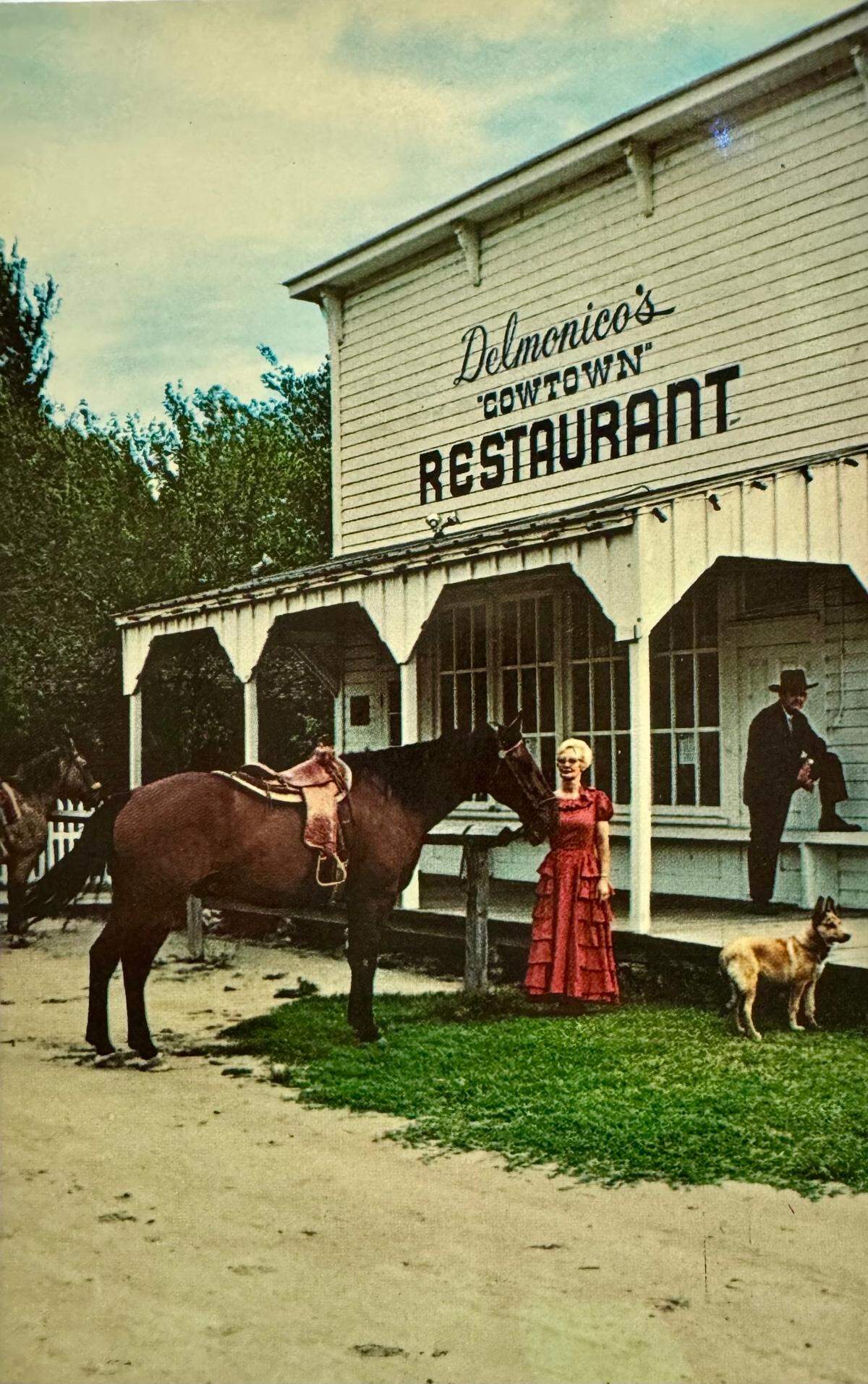 An old postcard shows what Delmonico’s Restauranrt looked like when it operated at Old Cowtown Museum.
