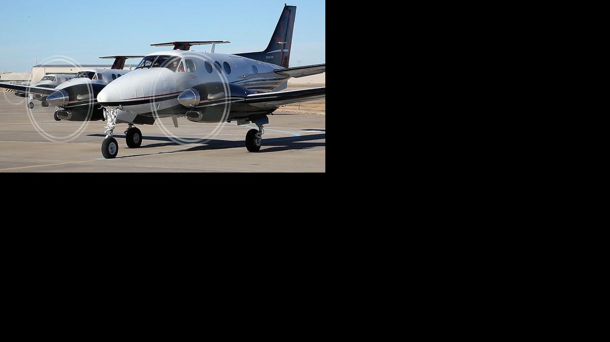 Beechcraft celebrates the 50th anniversary of the King Air with a flyover of its current models at Beech Field. (Jan. 20, 2014)

