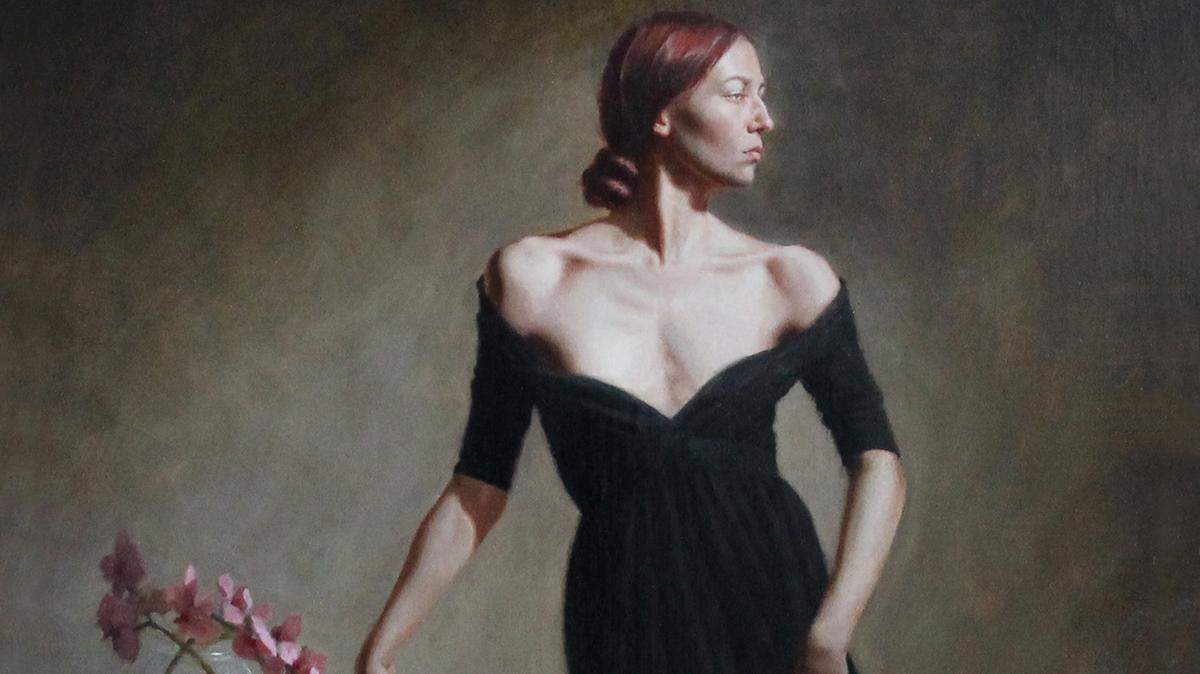 Texas artist Robin Williamson’s portrait “Madame S” is her interpretation of John Singer Sargent’s portrait “Madame X.”