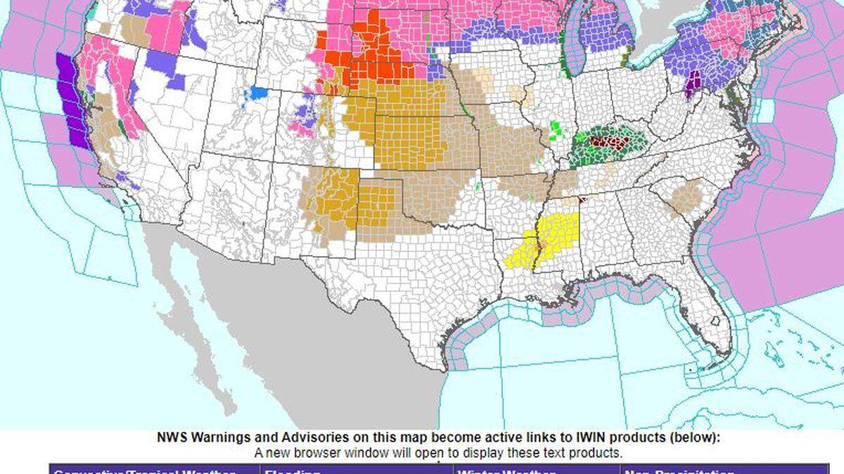 Central Kansas on west to the Colorado border was under a high wind warning on Saturday.
