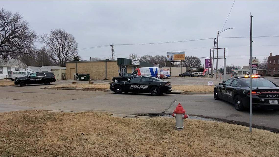 Police found 41-year-old Melinda K. Sprague stuffed in the trunk of her car behind this south Wichita business in 2019. A jury found her boyfriend, 43-year-old Ahmad Khaasanouva Bey, guilty of first-degree murder on Friday.