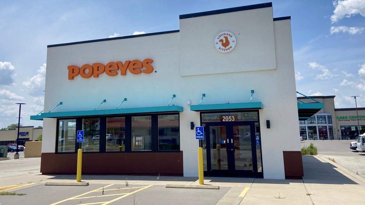 The Popeyes franchisee who took over this building in late 2023 is up to date on bills but has never opened the restaurant, despite putting up new signage. Its future is unclear.