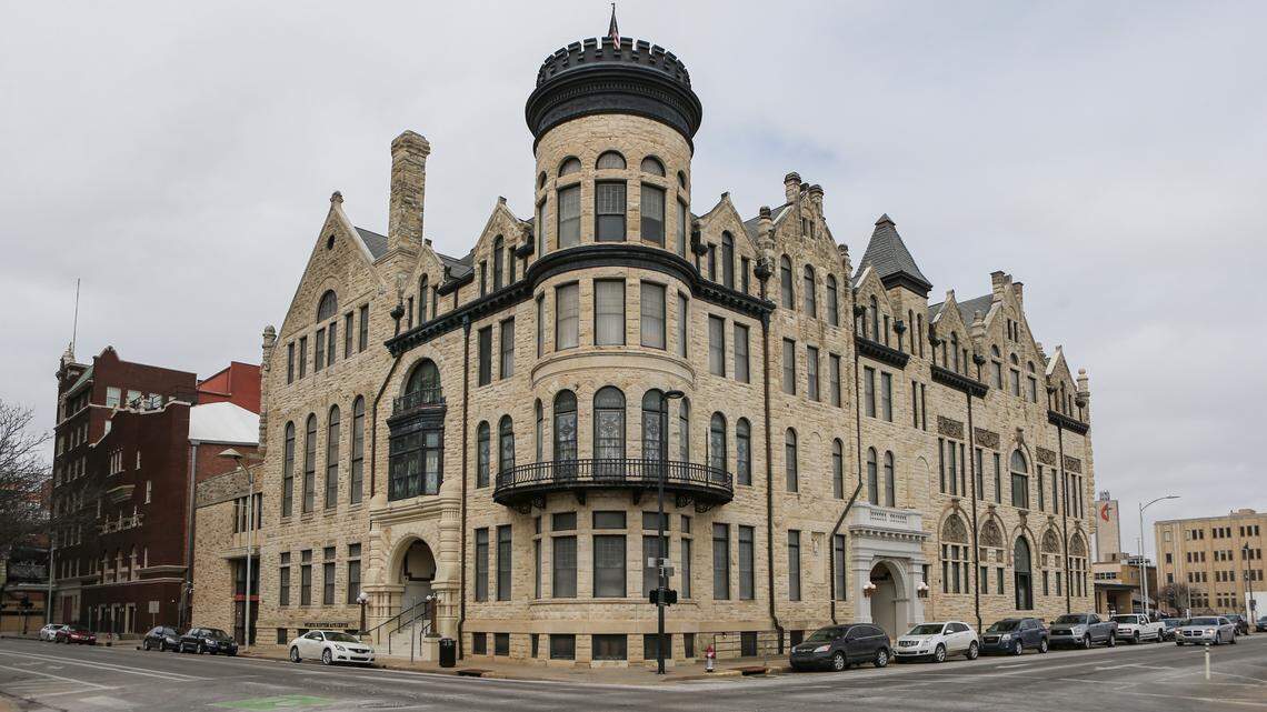 The Scottish Rite Temple at First and Topeka. 