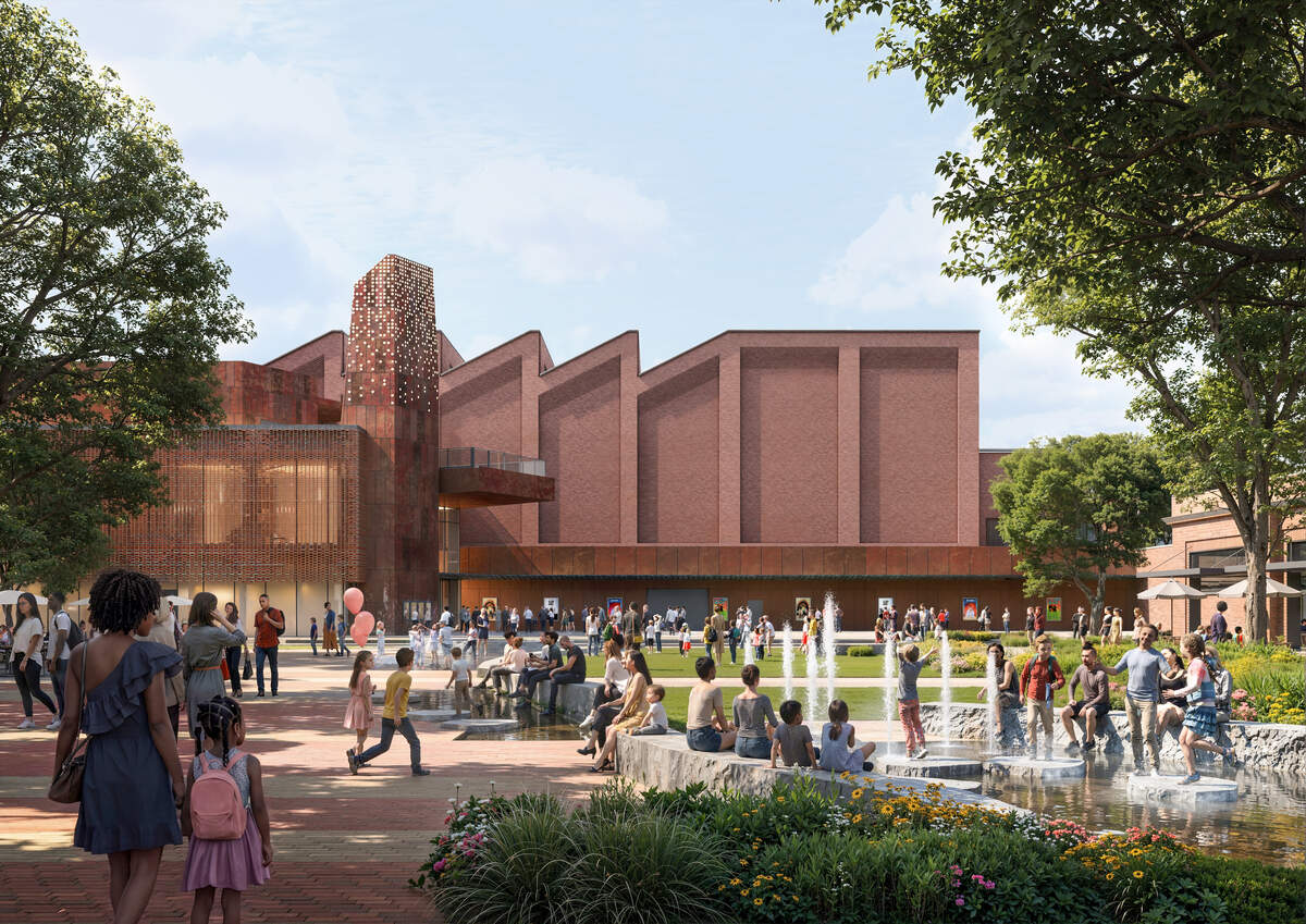 A 3,000-person event center will anchor the south end of the new downtown development Chase Koch and his Movement Musick plan by his Somewhere Works music studio.