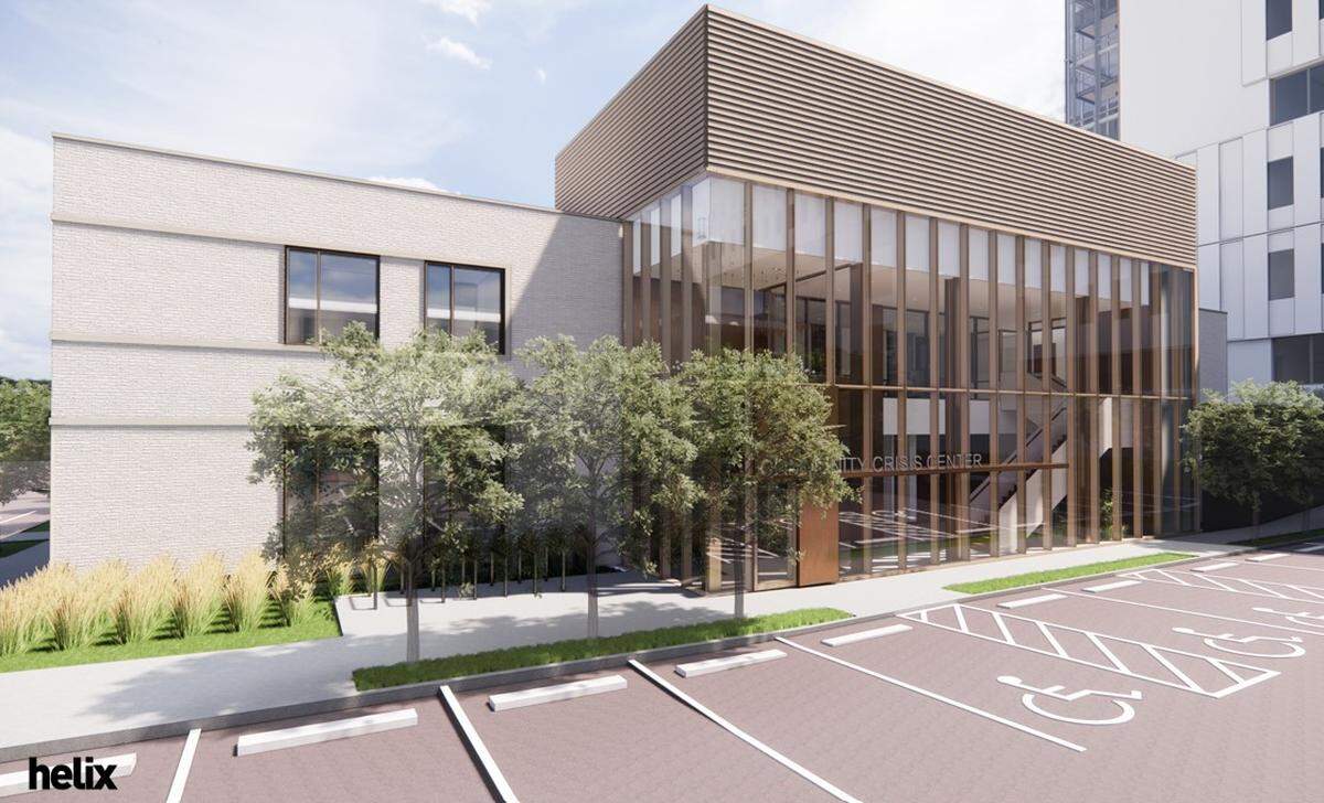 An architectural rendering of what will be the new COMCARE Community Crisis Center at Topeka and English.