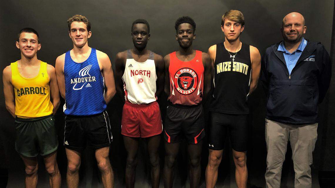 The Wichita Eagle’s 2018 All-Metro Boys Cross Country Team: Jacke Pate, Bishop Carroll; Asher Moen, Andover; Michael Ayali, Wichita North; Ezekiel Kemboi, El Dorado; Britte Magnuson, Maize South. (Not pictured: Will Clayton, Wichita East; Ryan Kinnane, Andover)