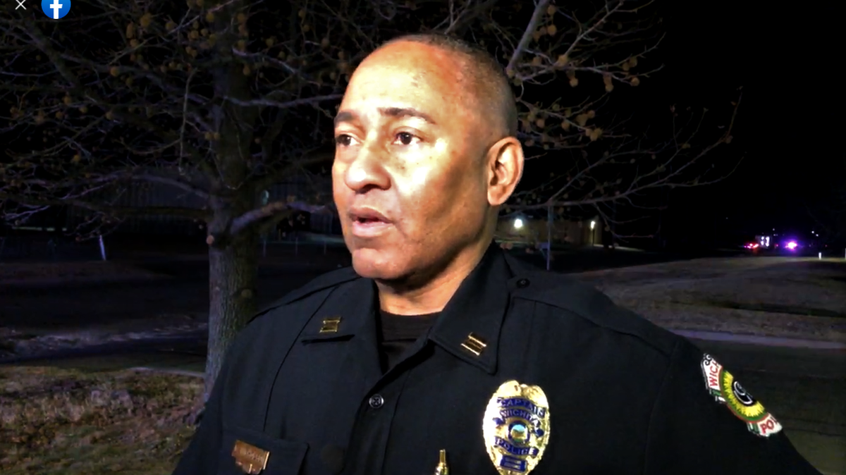 Former Wichita police Capt. Wendell Nicholson speaks at a media briefing in this archive photo.