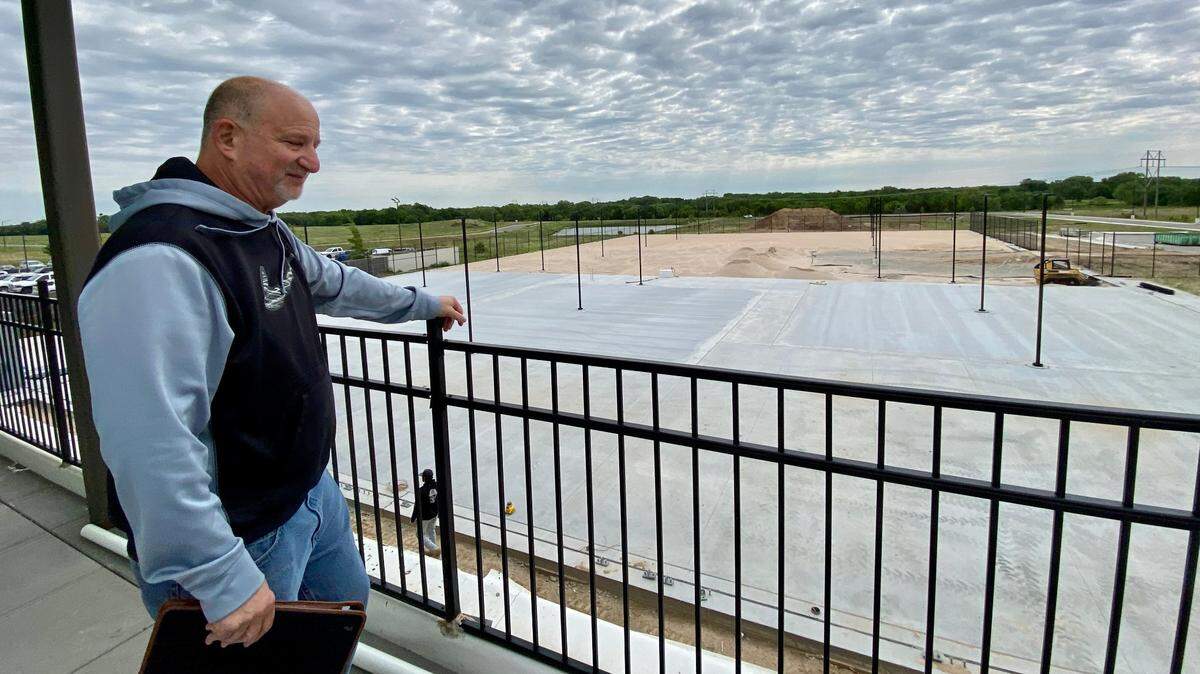 Kevin Bishop, the general manager of The Sandbox in Derby, says the 11.2-acre sports and restaurant complex should be open by August at the earliest.