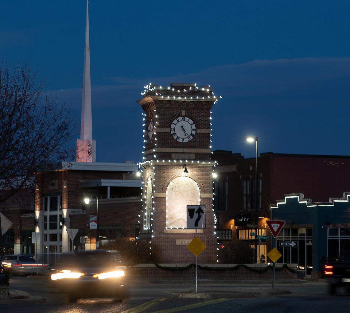 The scene panels on the Delano clock tower tell the story of the neighborhood. The tower was installed in the early 2000s as public art when Delano underwent a $2.5 million upgrade to create a streetscape in the neighborhood.