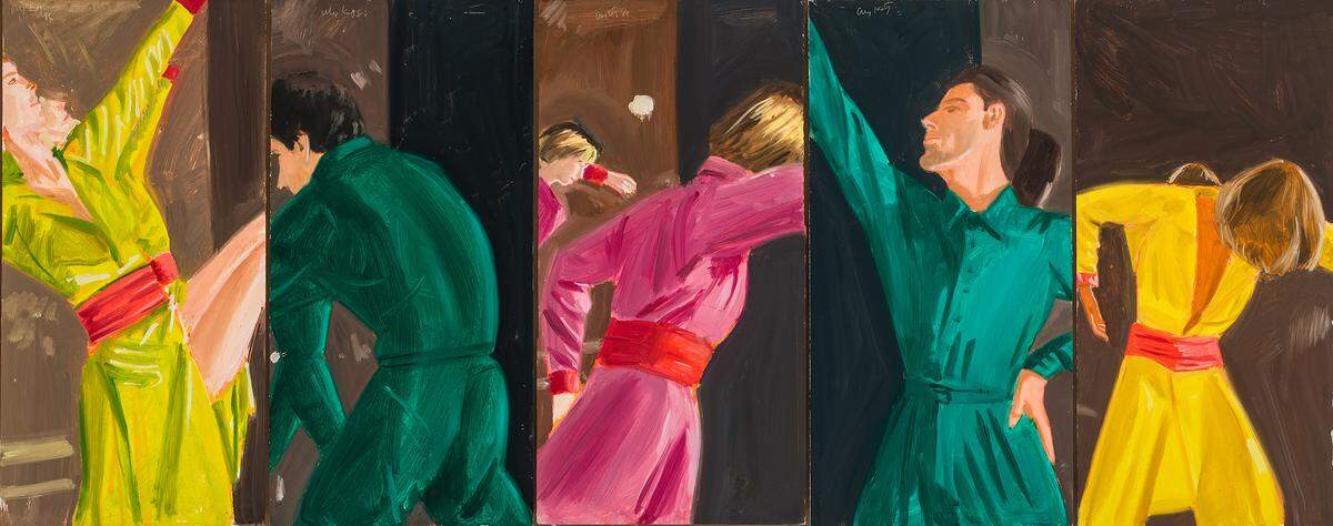 “Last Look” by Alex Katz, 1986. Oil on board, 24 x 60 1/4 inches.