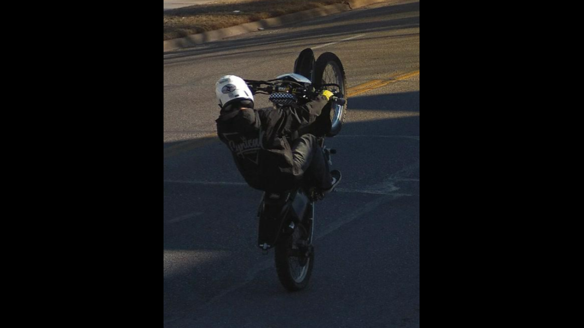Wichita police provided this photo of a motorcyclist they believe struck a 48-year-old Kristine Sheffield, who died on Feb. 20 after being hit while crossing the street.