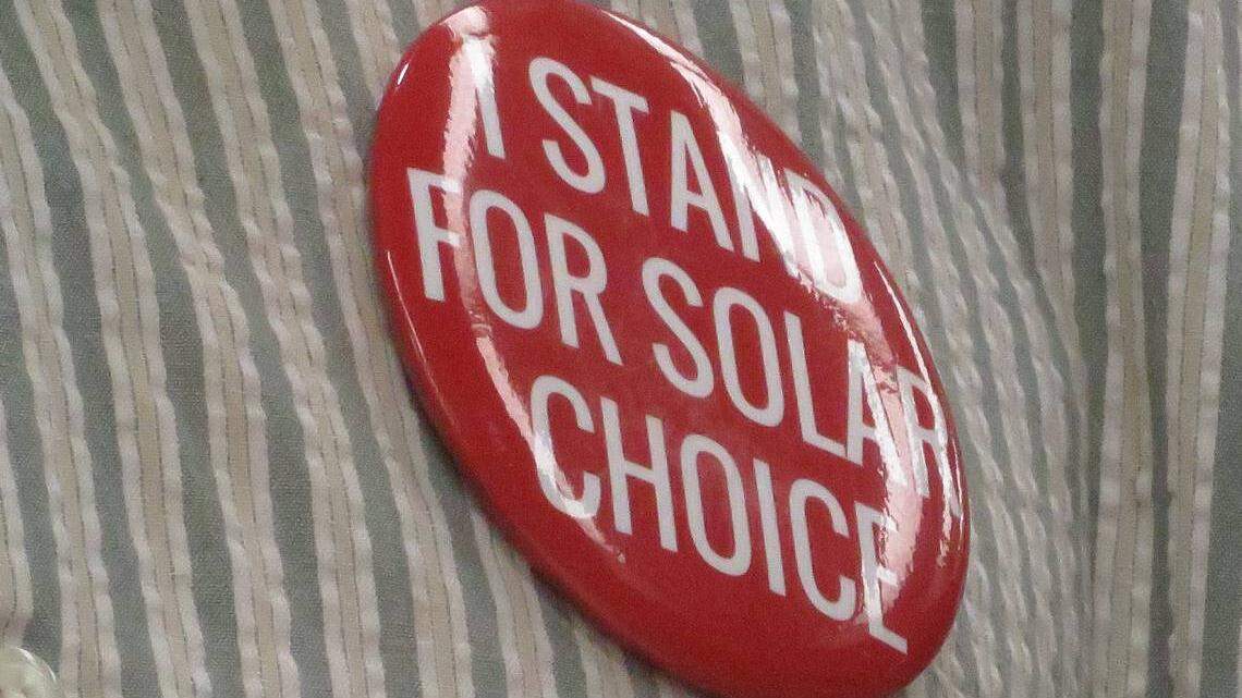 Buttons like this were popular at a hearing last month on Westar Energy electric rates.