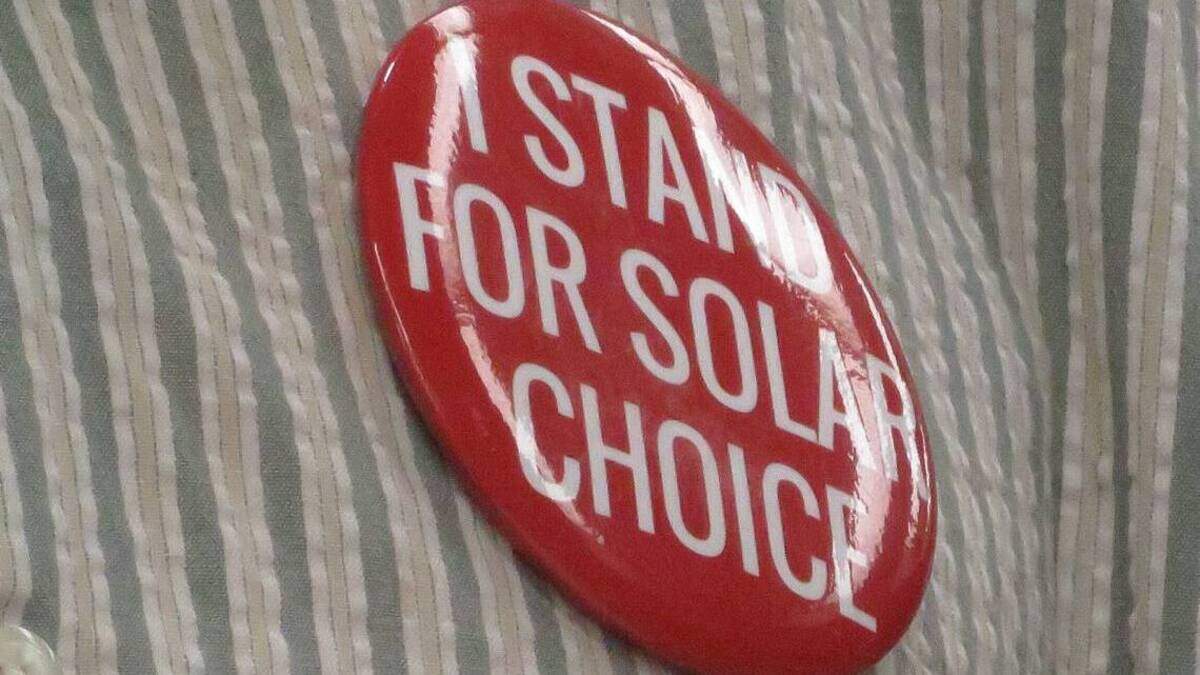 Buttons like this were popular at a hearing last month on Westar Energy electric rates.