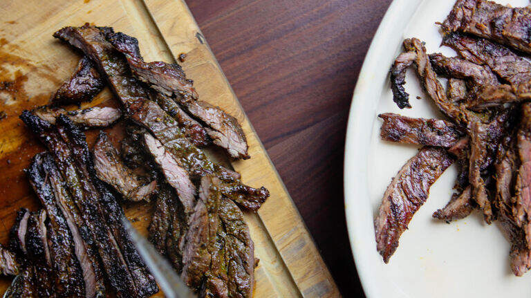 Chili Cilantro Marinated Beef should be the star of your Cinco de Mayo taco bar