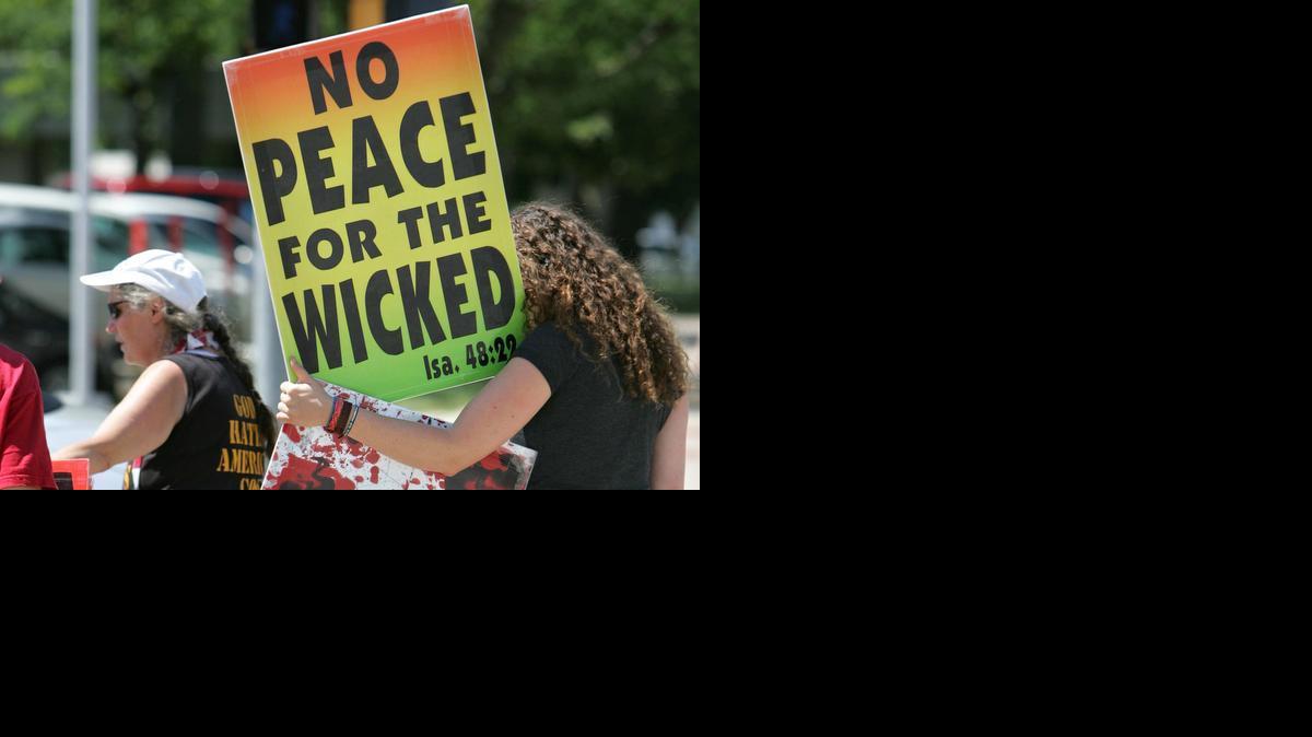 The Westboro Baptist Church picketed outside the Shawnee County Courthouse in 2011. 


