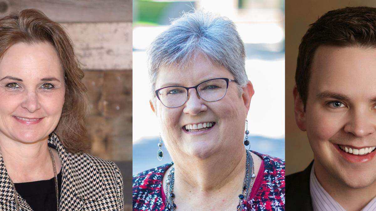 Left to right, Kathleen Garrison of Haysville and Cindy Miles of Wichita are trying to unseat incumbent Michael O’Donnell in the Republican primary for Sedgwick County Commission District 2.