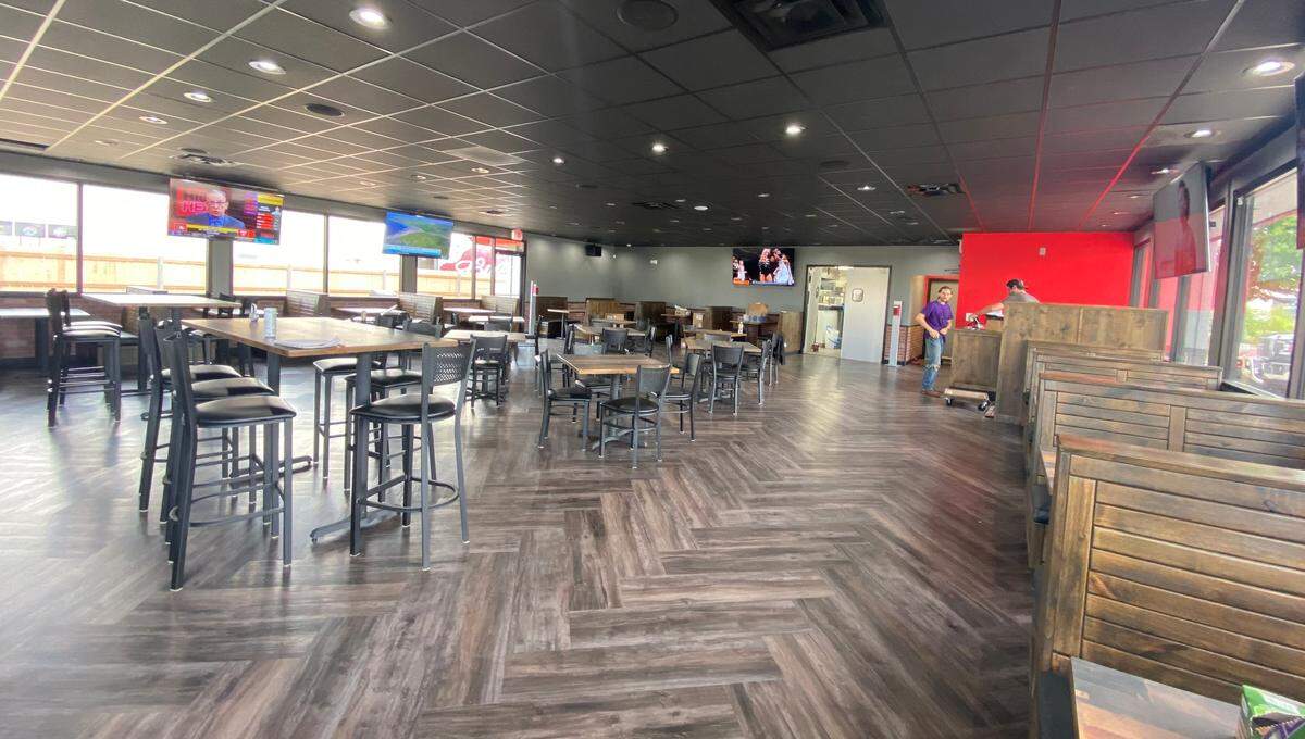 The Angry Elephant Burgers, Brew & Que at 47th and South Broadway will have seating for about 180.