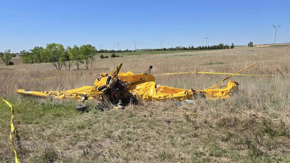 Matthew Fulkerson lives in Ellsworth County and was coming back from a car show Sunday when he heard emergency sirens. A plane had crashed on his neighbor’s property. 