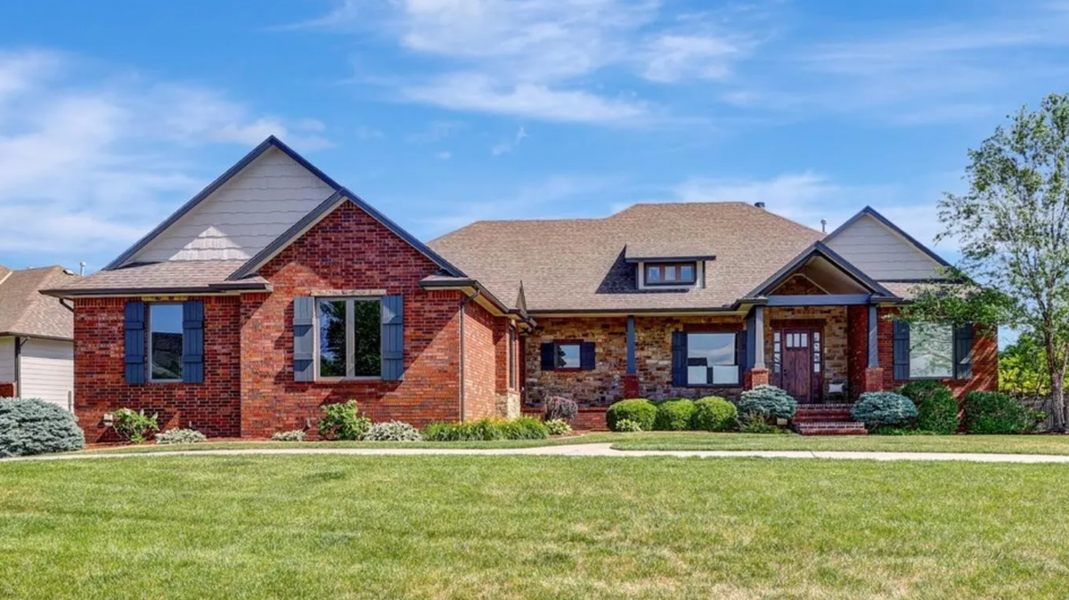 This waterfront property 2612 N. Paradise Court in west Wichita is on sale for $1 million.