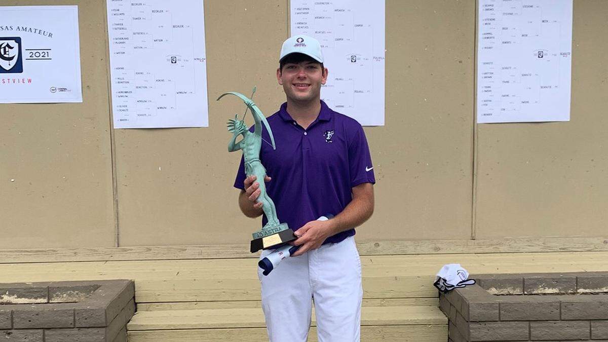 Andover Central graduate Cooper Schultz, a sophomore-to-be on the Kansas State men’s golf team, won the Kansas Amateur championship at Crestview Country Club in 2021.