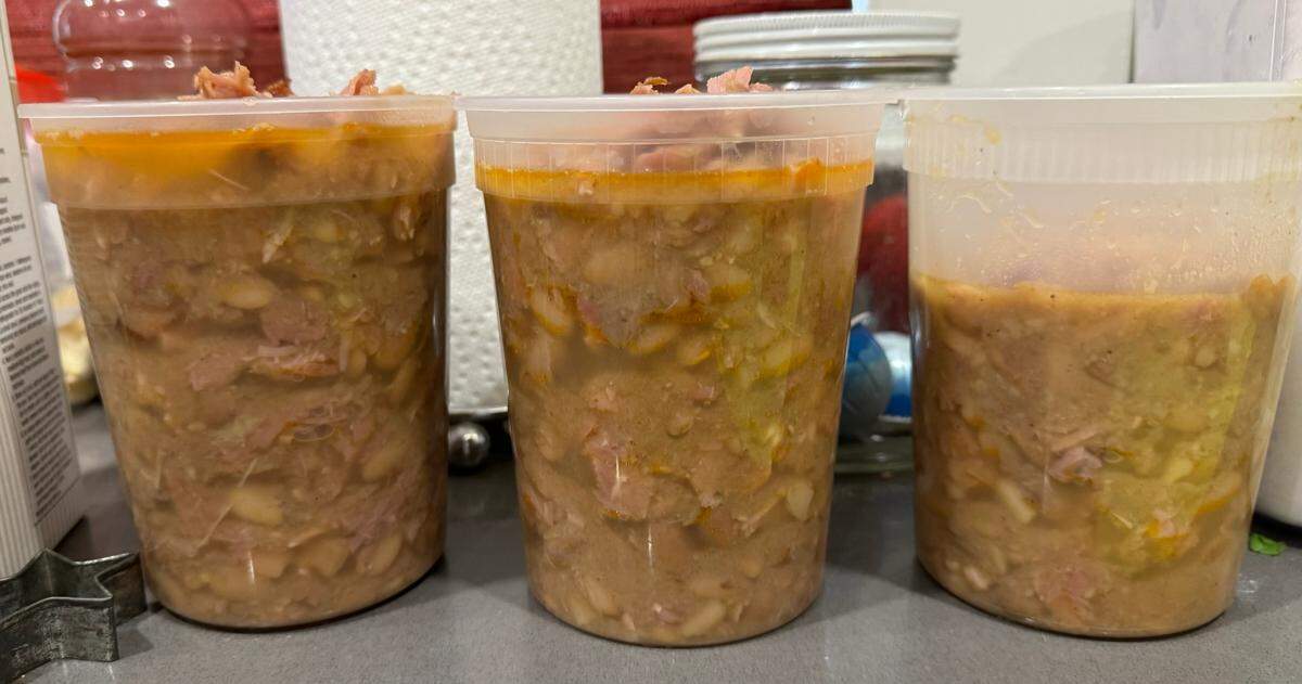 My husband, Travis, gets his favorite ham and beans once a year: on Christmas Eve or Christmas Day.