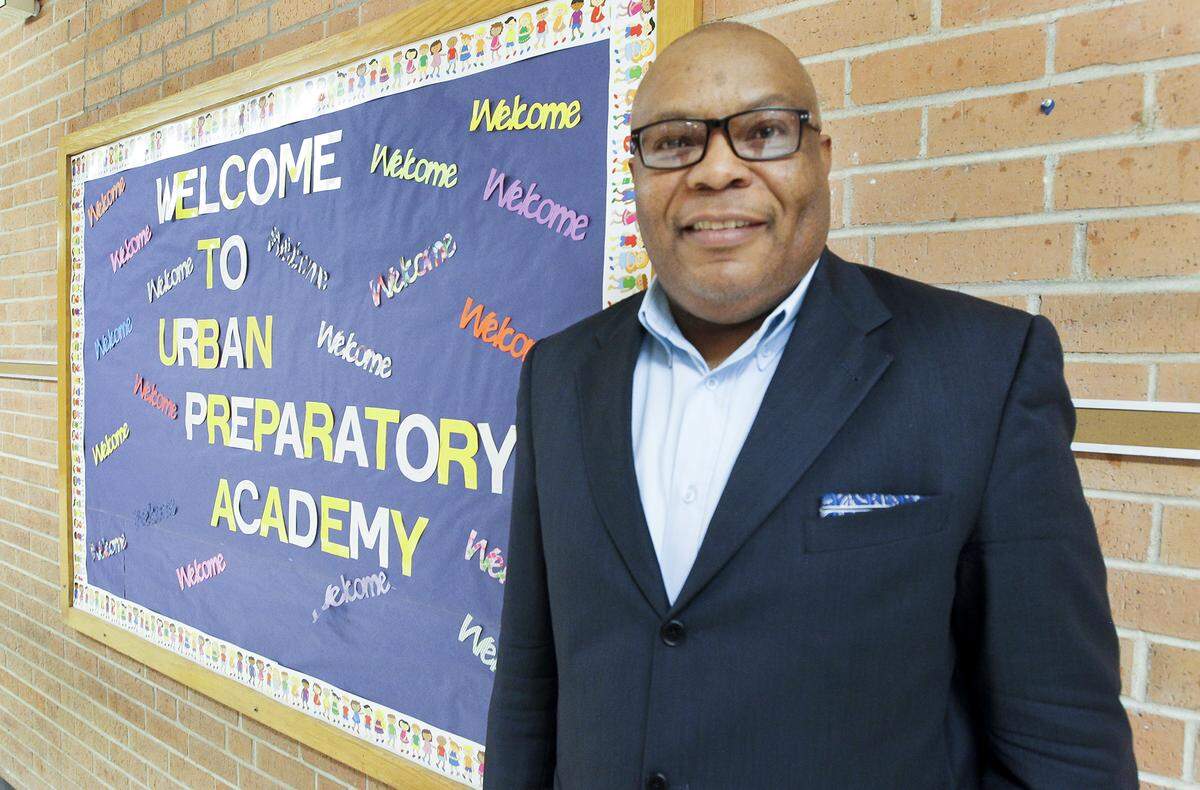 Bishop Wade Moore in 2014 when he started the Urban Preparatory School Wichita in the former Mueller Elementary School near 24th and Estelle.