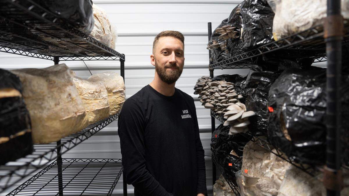 Eric Myers is an Air Force veteran who has turned mushroom farming and farm supply into a successful business.